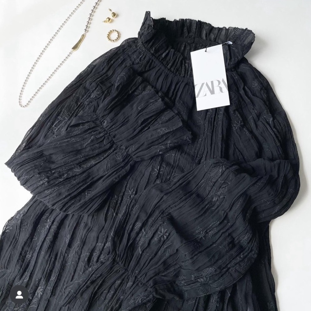 💫 Zara Embroidery Pleated Top - New 💫 - Picture 5 of 14